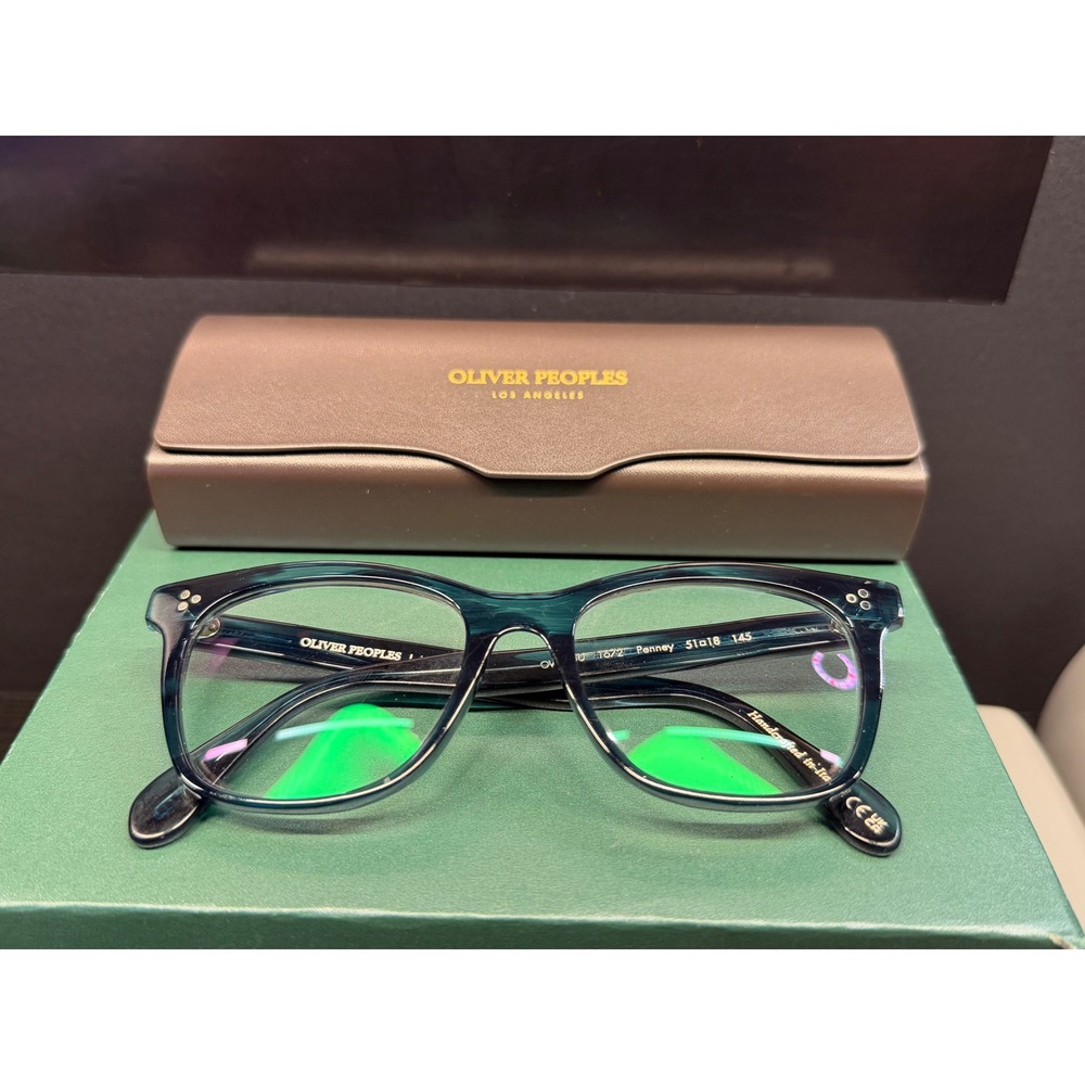 Oliver Peoples Penney OV5375U 1672 Eyeglasses Teal Blue Square Frames Italy 51mm